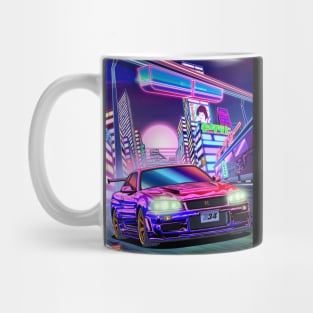 Nissan Skyline GT-R R34 (1999) Cyberpunk City Mug